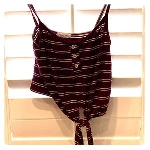 Dark red & white striped tank!❤️🤍